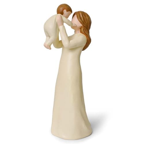 New Mom Gifts - 7” Mother and Child Figurine, Hand-Painted Resin Statue for First Time Mothers, Baby Shower Adoption Birthday