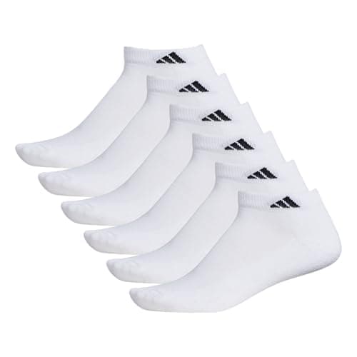 adidas Men's Athletic Cushioned Low Cut Ankle Socks (6 Pairs) Durable & Comfortable, White/Black, Large — view 7