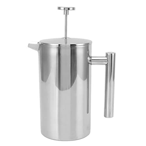 SIXRUN 304 Stainless Steel French Press Coffee Maker 34oz Large Capacity Insulated Double Wall with Filter Screen for Hot Tea and Cold Brew (800ml) — view 5