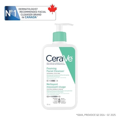 CeraVe Foaming Face Wash, Gel Face Cleanser for Normal to Oily Skin, Removes Excess Oil & Dirt, with Hyaluronic Acid, Niacinamide & Ceramides, Fragrance-Free, Recommended by Dermatologists, 562mL — view 6
