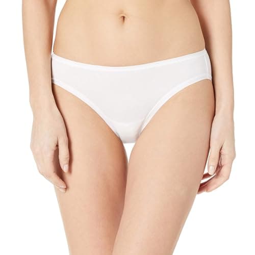 Amazon Essentials Women's Cotton Stretch Bikini Panty, 6-Pack White, Large