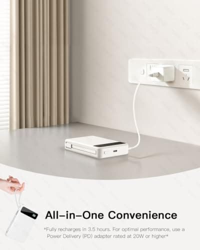 Magnetic Power Bank, 10,000mAh Wireless Portable Charger for Mag-Safe 15W Fast Charging, Battery Pack with USB-C Cable 20W in/Out for iPhone Air/17/16/15/14/13/12/Plus/Pro/Pro Max, AirPods & More — view 5