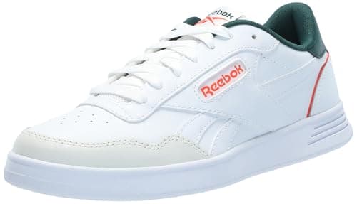 Reebok Unisex Court Advance Sneaker, Footwear White/Collegiate Green/Pump Orange, 12.5 Women/11 Men