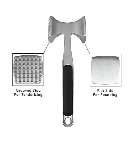 KitchenAid Gourmet Multi Sided Meat Tenderizer for Pounding Meats, Nuts, Shellfish, ect, Hang Hole for Easy Storage, Hand Wash, One Size, Black — view 2