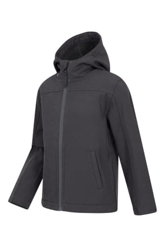 Mountain Warehouse Exodus Kids Softshell Jacket With Hood -Girls Boys Black Kids 11-12 Yrs (140-152 cm) — view 6