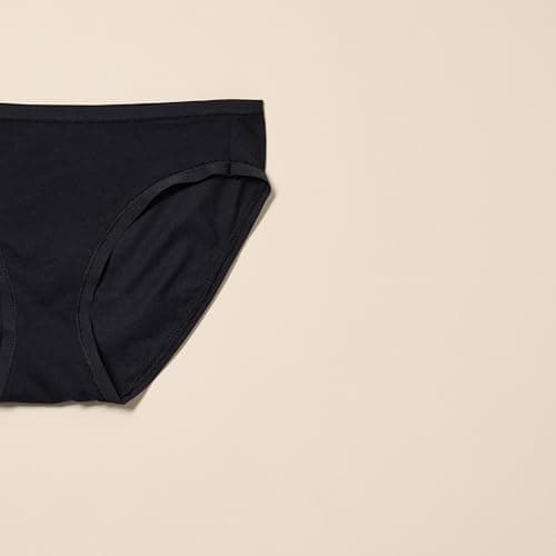 Amazon Essentials Women's Cotton Stretch Bikini Panty, 10 Pack Black, Medium