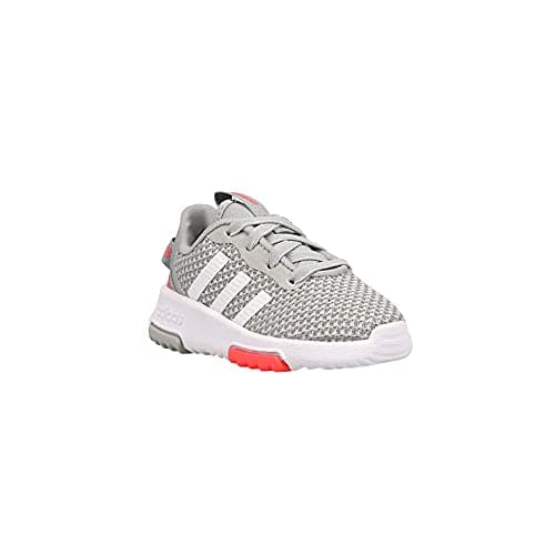 adidas unisex child Racer Tr 2.0 Running Shoe, Grey/White/Signal Pink, 4.5 Little Kid US