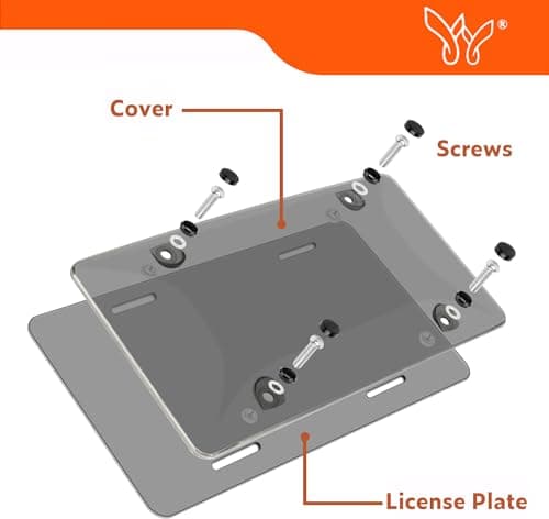 2 Pack License Plate Cover,Weather Resistance,Unbreakable Licence Plate Protector with Transparent Design,Fits All Standard 6x12Inches License Plates, (Clear-2) — view 2