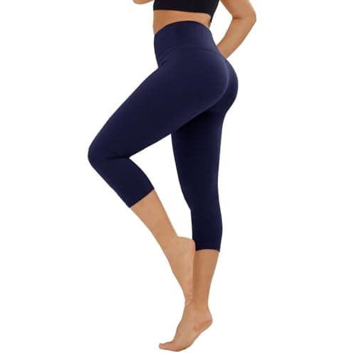 TNNZEET High Waisted Leggings for Women - No See Through Tummy Novelty Workout Yoga Pants with Pockets Reg & Plus