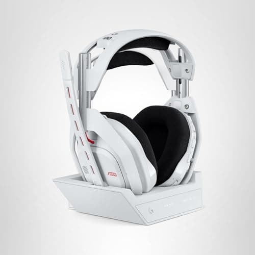 Logitech G Astro A50 Multi-Platform Wireless Gaming Headset + Base Station for PS5/Xbox/PC: PLAYSYNC Audio Switcher, <16bit/48kHz (Console), <24bit/48kHz (PC), 24hr Battery, 2.4GHz & BT - White — view 6