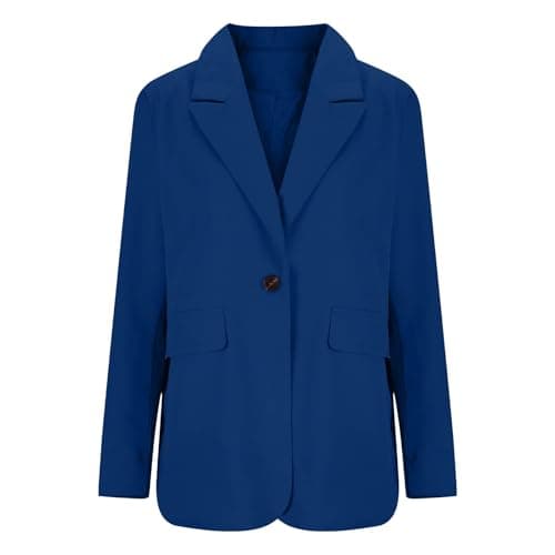 Work Blazers for Women Oversized Open Front Long Sleeve Office Jackets 2026 Comfy Loose Business Suit Blazer（Blue-01，3X-Large — view 5