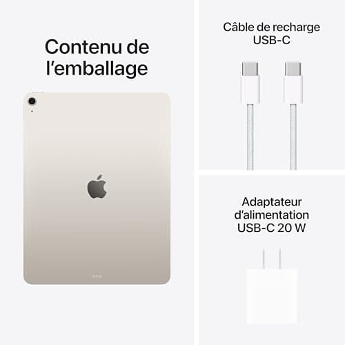 Apple iPad Air 13-inch with M3 chip: Apple Intelligence, 256 GB, 12MP Front/Back Camera, Wi-Fi 6E, Touch ID, All-Day Battery Life — Starlight — view 5