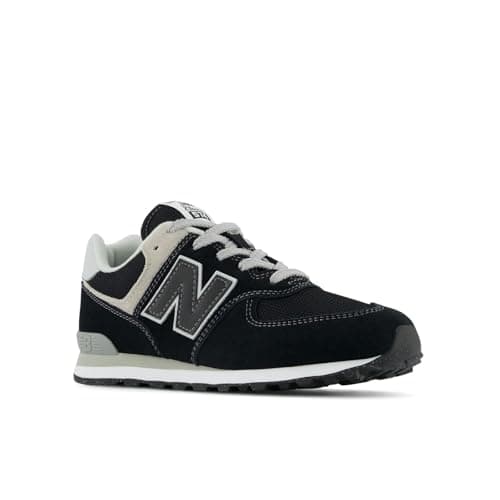 New Balance Kids 574 V1 70s Racing Lace-up Sneaker, Black/White, 6.5 M Big Kid (8-12 Years) — view 6