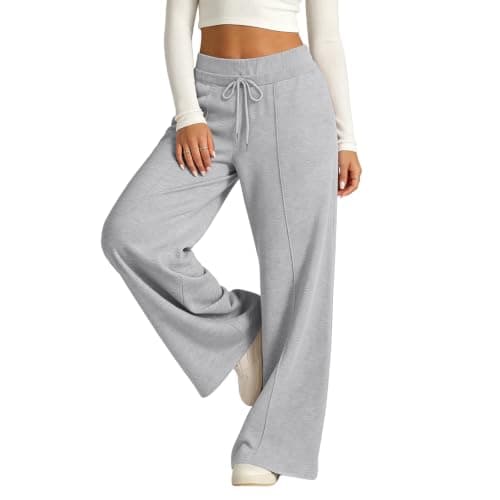 Open Leg Sweatpants Womens Baggy Elastic Waist Gym Yoga Pants with Pockets — view 4