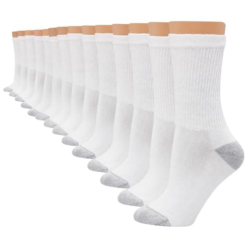 Hanes Mens 6pk Sport Cuts Crew Athletic Socks, White, 6 12 US — view 2