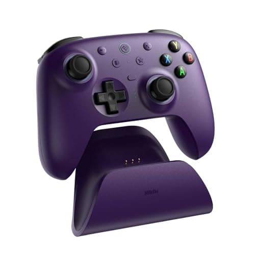 8BitDo Ultimate 2 Wireless Controller for Windows & Android, Gaming Controller with TMR Joysticks, Switchable Hall Effect/Tactile Triggers, RGB Fire Ring, 8Speed Wireless Tech, Purple — view 4