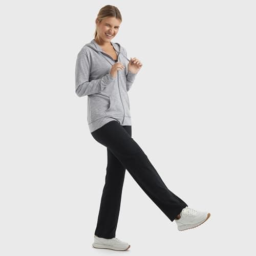 Hanes Womens Slub Knit Full-zip Hoodie, Textured Cotton Zip-up T-shirt For, Dada Gray Pe Heather, XX-Large US — view 4