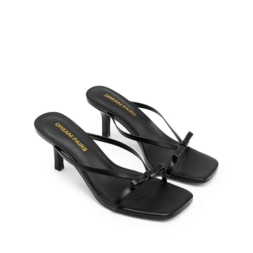 DREAM PAIRS Women’s Comfort Bow Kitten Heel Sandals,Black,8.5 — view 4