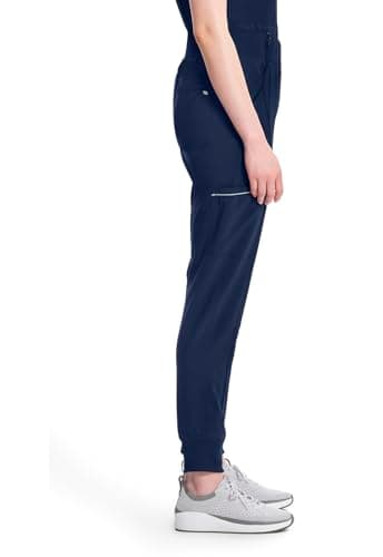 Infinity Women's Scrub Jogger Pants Mid Rise Bottoms with 5 Pockets, Moisture Wicking & 360° Stretch Fabric - CK110A, S, Navy — view 5