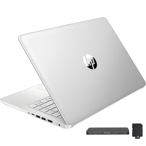 HP Stream 14" HD BrightView Laptop, Intel Celeron N4120, 16GB RAM, 288GB Storage (128GB UFS + 160GB Docking Station Set), Intel UHD Graphics, 720p Webcam, Wi-Fi, 1 Year Office 365, Win 11S, Silver