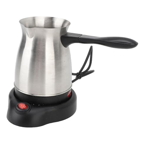 Fydun Turkish Coffee Maker, Electric 600ml Stainless Steel Coffee, Tea Machine Pot with L Handle for Home Travel