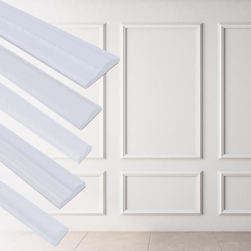 Hungbak 120"L x 0.9"W Peel and Stick Chair Rail Panel Molding, Pre-Primed Trim for Home Decoration & Wall Protection — view 3