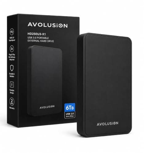 Avolusion X1 6TB USB 3.0 Portable External Hard Drive for PC, Mac, PlayStation & Xbox — view 5