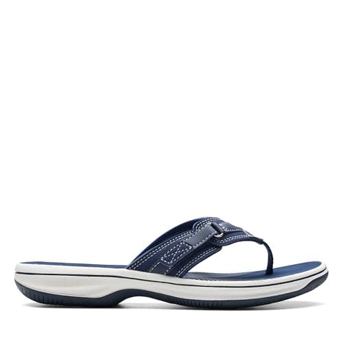 Clarks Women's Breeze Sea Flip-Flop, Navy Synthetic, 8 — view 3