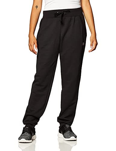 Champion Women's Powerblend Joggers, Script Logo, Black-Y07459, X-Small