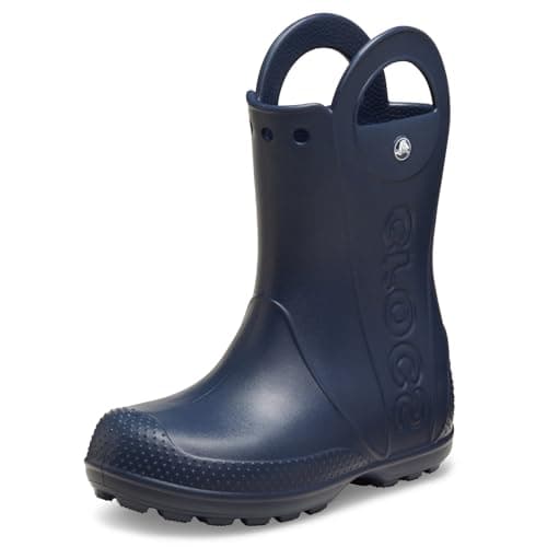 Crocs Unisex-Child Handle It Rain Boots, Navy Blue, 3 Little Kid
