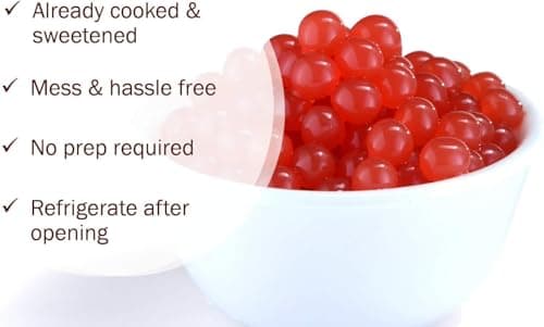 Popping Boba Pearls Bursting Tea Balls Drink & Dessert Topping Strawberry Mango Blueberry Passion Fruit Flavored Bubble Tea Pearls (Strawberry, 2 LB 1 Pack) — view 2