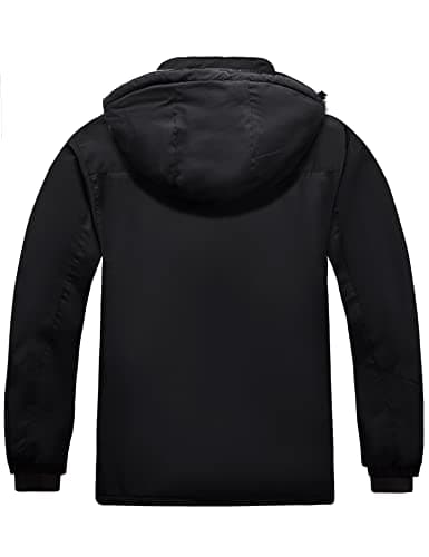 Wantdo Men's Ski Coats Winter Jacket for Men Waterproof Plus Ski Jacket Windproof Parka with Hood Black 2XL — view 2