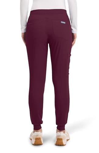 Med Couture Scrub Pants for Women Jogger Pant with 5 Pockets, Lightweight, Ultra Soft, 2-Way Stretch Fabric - MC7710, M, Wine — view 5