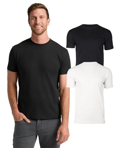 True Classic Mens T-Shirts – Short Sleeve Crew Neck T Shirts for Man, Cotton Blend Novelty Tshirt for Men, T-Shirt Homme, Pack of 2, Monochrome, XL