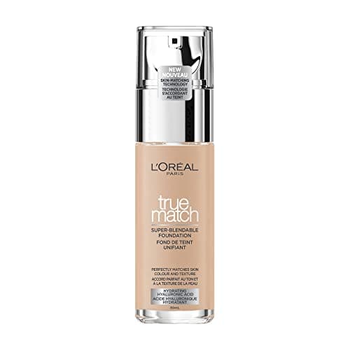 L'Oreal Paris True Match Super-Blendable Liquid Foundation, Skincare Infused with Moisturizing Cream & Hyaluronic Acid, 30 ml, Shade: 2N Vanilla
