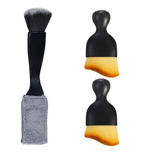 Yungeln 3 PCS Car Detail Dust Brush, Soft Interior Detailing Kit Tools, Dash Duster for Auto, Truck, SUV, RV Cleaning