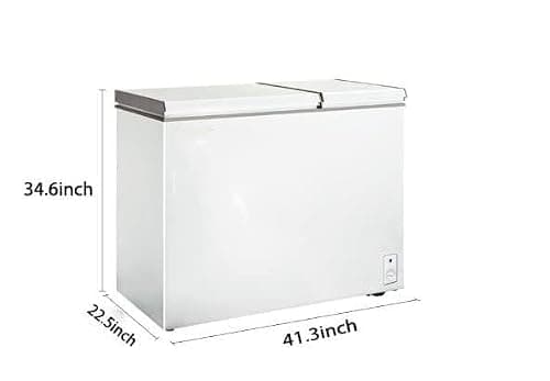 4.99 Cubic Feet Deep Chest Freezer Compact Freezers with Adjustable Thermostat Top Open Door Freezer Compressor Cooling with Rmovable Storage Basket for Home Kitchen Office and Bar (white)