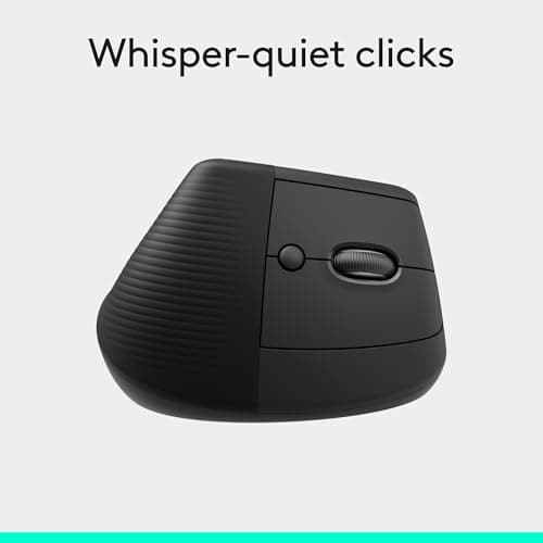 Logitech Lift Vertical Ergonomic Mouse, Wireless, Bluetooth or Logi Bolt USB Receiver, Quiet clicks, 6 Buttons, Compatible with Windows/macOS/iPadOS, Laptop, PC - Graphite — view 6