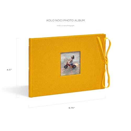 Kolo Noci Small 4x6 Photo Album, Holds 24 Photos, Ideal for Weddings and Baby Books, Indian Yellow