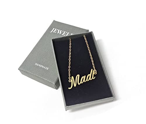 Aoloshow 18k Gold Plated Ariana Name Charm Necklace Womens Dainty Nameplate Necklaces Stainless Steel Jewelry for Best Friends — view 5