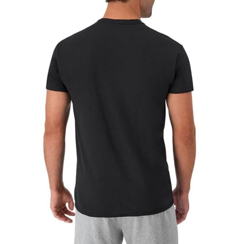 Hanes Mens Cotton, Moisture-wicking Crew Tee Undershirts, Multi-packs, Black/Grey/Blue Assorted - 6 Pack, 3X-Large US — view 3