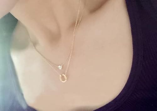 LANG XUAN Good Luck Horseshoe Pendant Friendship Chain Necklace with Meaning Card for Women Silver Gift — view 3