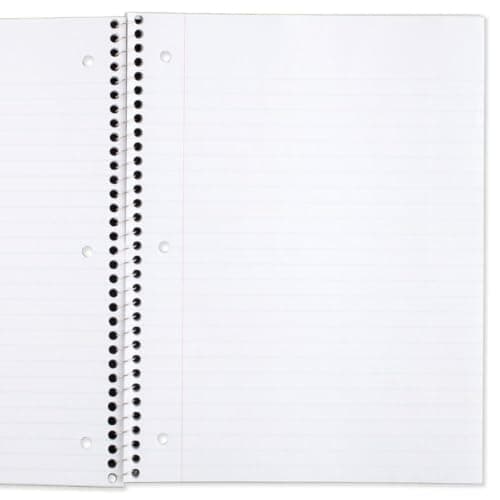 Mead Spiral Notebook, 6 Pack, 1 Subject, Wide Ruled Paper, 7-1/2" x 10-1/2", 70 Sheets per Notebook, Colors Will Vary (930201-ECM25)