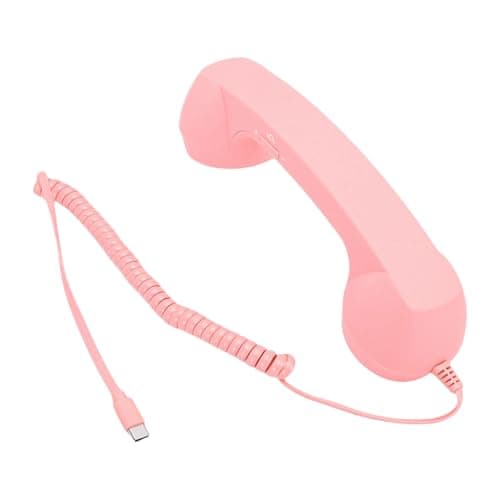 Serounder Vintage Telephone Wired Handset with Volume Control for Stable Calls, Nostalgic Handle for Office Desk Decor Material ABS (Pink) — view 2