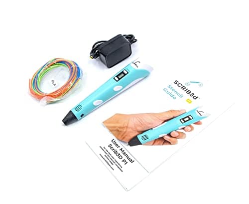 SCRIB3D P1 3D Printing Pen with Display - Includes 3D Pen, 3 Starter Colors of PLA Filament, Stencil Book + Project Guide, and Power Adapter — view 2