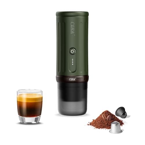 CERA+ Portable Espresso Maker & Grinder Bundle, Travel Coffee Kit