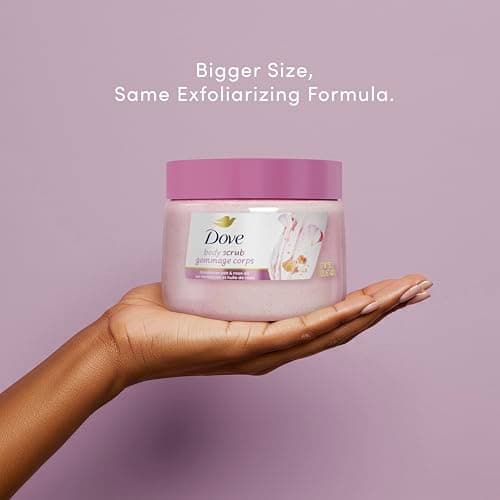 Dove Himalayan Salt & Rose Oil Body Scrub Exfoliates and Deeply Nourishes for Smooth, Radiant Skin 15 oz — view 2