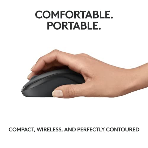 Logitech M240 Silent Bluetooth Mouse, Wireless, Compact, Portable, Smooth Tracking, 18-Month Battery, for Windows, macOS, ChromeOS, Compatible with PC, Mac, Laptop, Tablets - Graphite — view 4