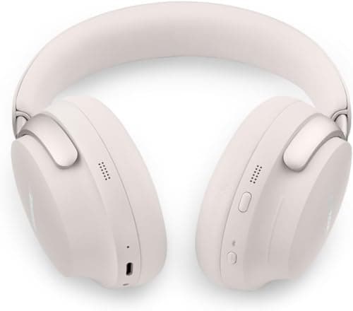 Bose QuietComfort Ultra Bluetooth Headphones, Wireless Headphones with Spatial Audio, Over Ear Noise Cancelling with Mic, Up to 24 Hours of Playtime, White Smoke — view 3