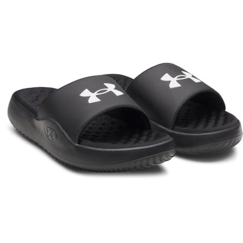 Under Armour Men's Ignite Pro 8 Fixed Band Slides, (004) Black/Black/White, 10, US